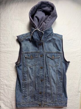 21men Blue Denim Hooded Vest